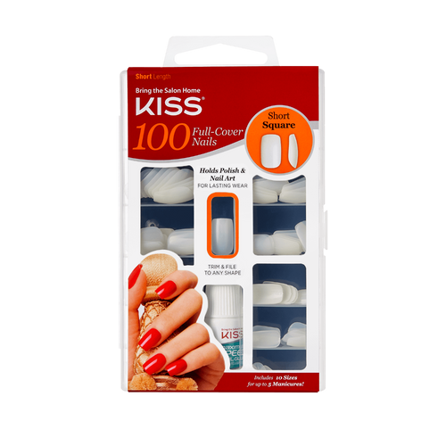 KISS 100 Full-Cover Nail Kit Press On Nails - BEAUTYBEEZ-beauty-supply