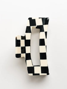 Checkered Hair Claw Hair Clip - BEAUTYBEEZ-beauty-supply