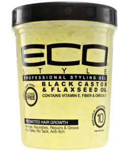 Eco Style Black Castor and Flaxseed Gel Hair Gel - BEAUTYBEEZ-beauty-supply
